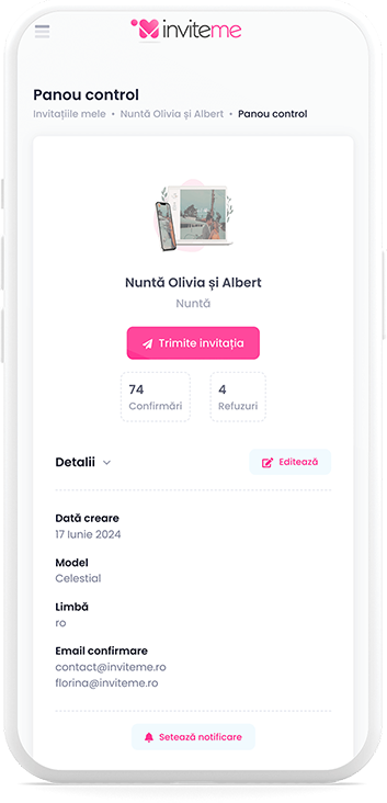 InviteMe.pt - Dashboard