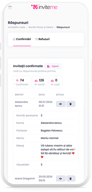 InviteMe.pt - Lista de confirmações