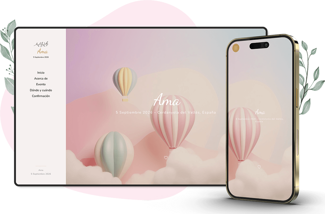 Modelo de convite online de Batizado: Angelic