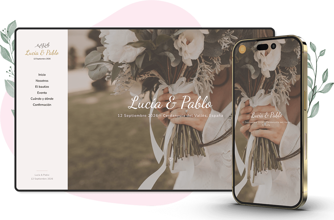 Modelo de convite online de Casamento e Batizado: Miracle