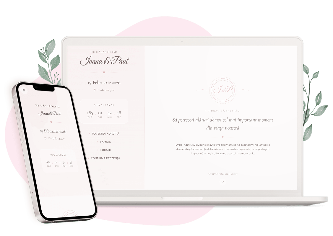 Convite de casamento online — modelo Glass