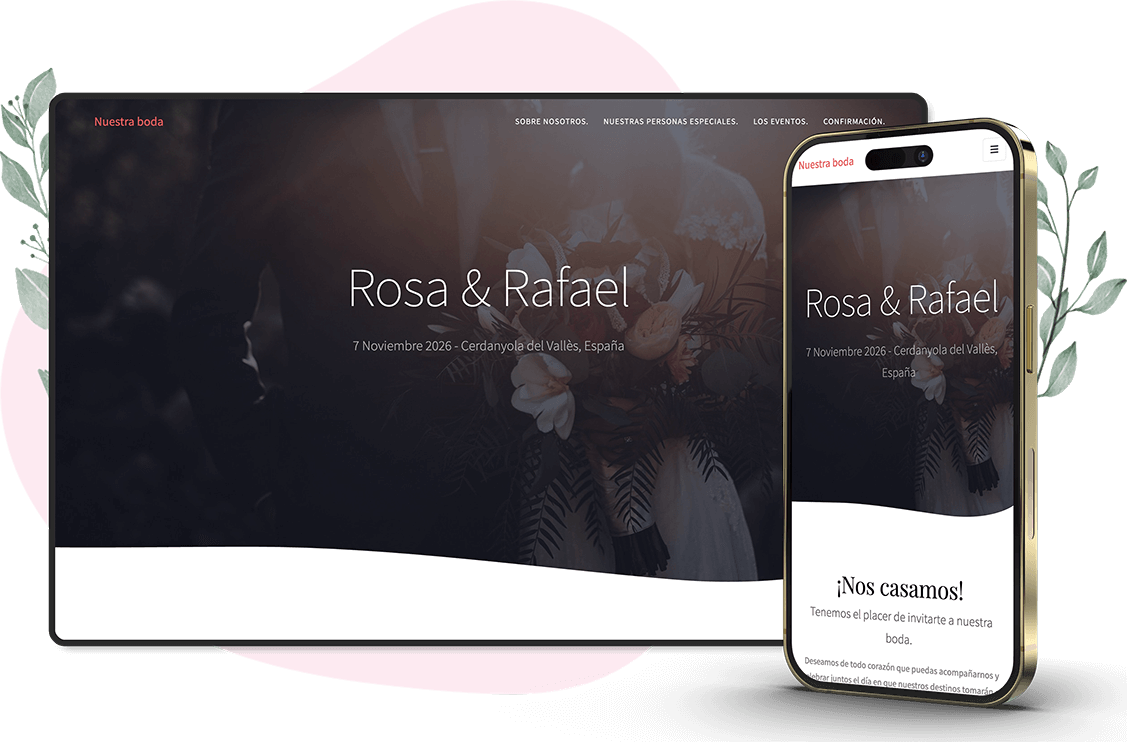 Modelo de convite online de Casamento: Romance