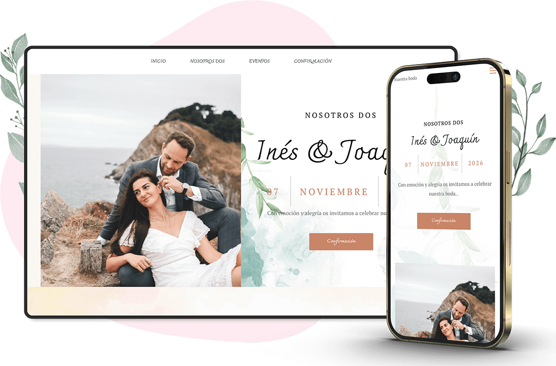 Modelo de convite online de Casamento: Serenity