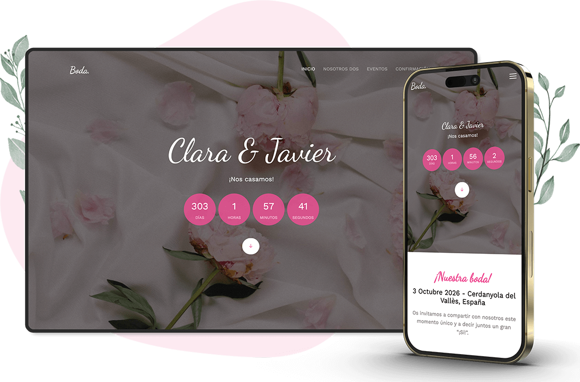 Modelo de convite online de Casamento: The two of us