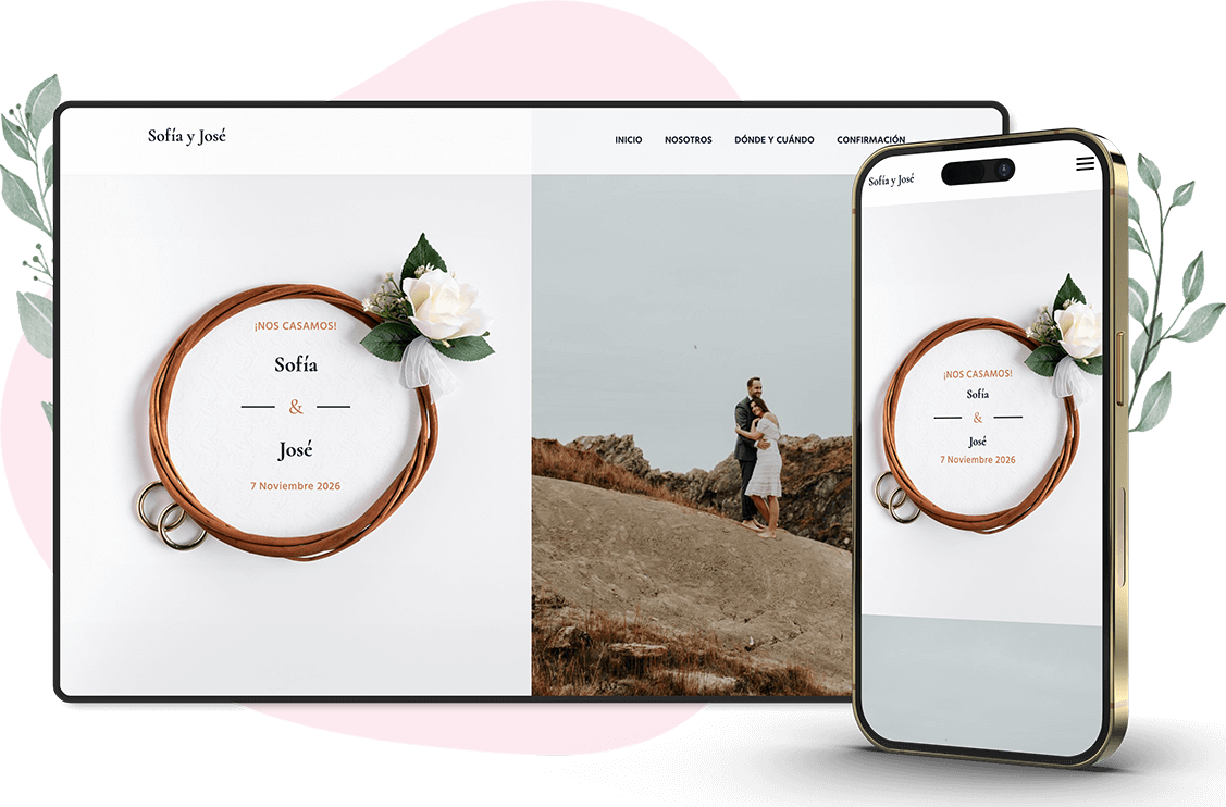 Modelo de convite online de Casamento: Timeless